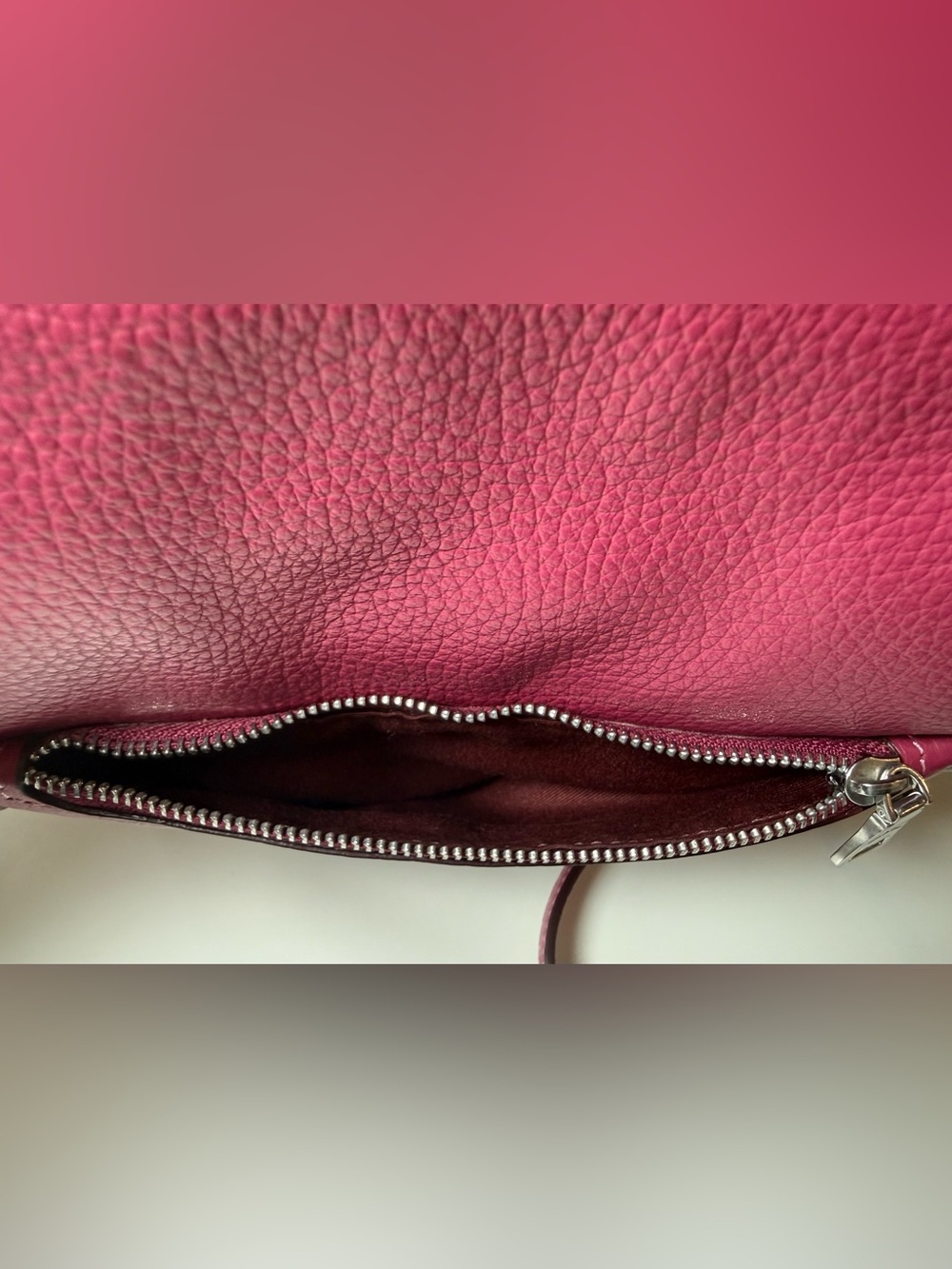 Coach Pebbled Leather Kacey Satchel in Raspberry - Picture 7 of 13